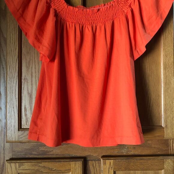 J Crew Smocked Square Neck Flutter Sleeve Top - S - Picture 5 of 10